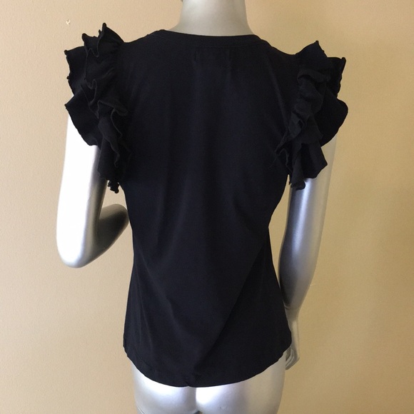 Susie Rose Ruffle Shoulder Teeshirt - Picture 5 of 9